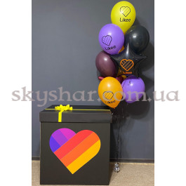 Опция Коробка сюрприз з кульками чорна "Likee" (Лайки)" – фото 6