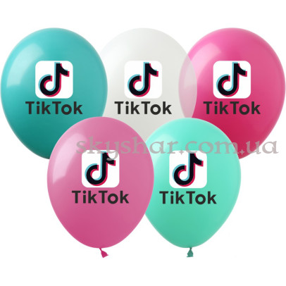 Гелієві кульки "TikTok різнобарвні" (ТікТок) (30 см) – фото 1