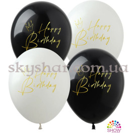Опция Гелієві кульки "Happy Birthday Корони на чорно-білому" (30 см) – фото 19 Опция Гелієві кульки "Happy Birthday Корони на чорно-білому" (30 см) – фото 19