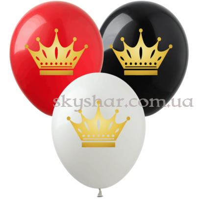 Гелієві кульки "Корони Золото (чорні, білі, червоні)" (30 см)  – фото 1