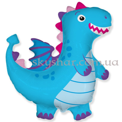 Фольгована кулька "Дракон блакитний" – фото 1 Фольгована кулька "Дракон блакитний" – фото 1