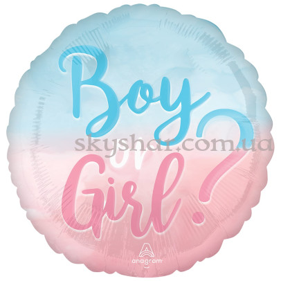 Фольгированный шар круг "Boy or Girl Перелив" (Мальчик или Девочка?) – фото 1 Фольгированный шар круг "Boy or Girl Перелив" (Мальчик или Девочка?) – фото 1