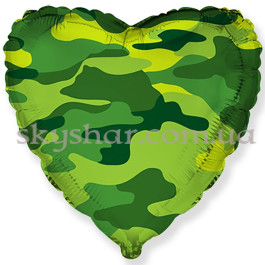 Опция Фольгована кулька "Серце Камуфляж Мілітарі" 46 см – фото 16