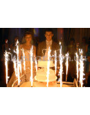 Свічка Фонтан для торта висока 23 см 3 шт. Золото – фото 3