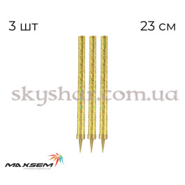 Опция Свічка Фонтан для торта висока 23 см 3 шт. Золото – фото 19