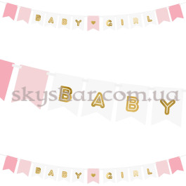Опция Гирлянда-вымпел на выписку из роддома девочке BABY GIRL Микс – фото 5 Опция Гирлянда-вымпел на выписку из роддома девочке BABY GIRL Микс – фото 5