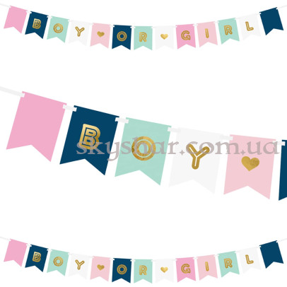 Гірлянда-вимпел Boy or Girl Мікс – фото 1