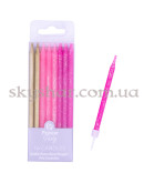 Свечи для торта "Золотистые и розовые блеск" 7,5 см 16 шт. – фото 3