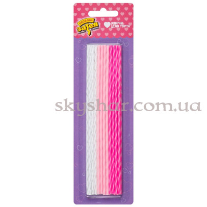 Свічки для торта "Рожевий Мікс" 17 см 24 шт. – фото 1