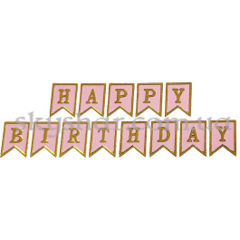 Опция Гірлянда розтяжка міні "Happy Birthday" Рожева – фото 16