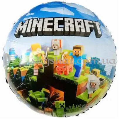 Фольгированный шар круг "Майнкрафт (Minecraft)" – фото 1 Фольгированный шар круг "Майнкрафт (Minecraft)" – фото 1