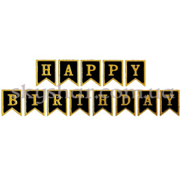 Опция Гірлянда розтяжка міні "Happy Birthday" Чорна – фото 18
