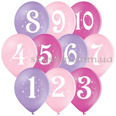 Гелиевые шары "Цифры для девочки" (35 см)  – фото 1