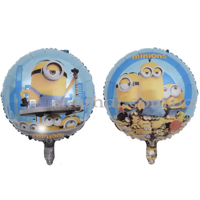 Фольгована кулька коло "Міньйони Стюард и Дейв на блакитному" – фото 1