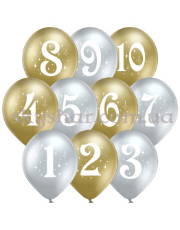 Опция Гелієві кульки "Цифри Хром" (35 см)  – фото 1