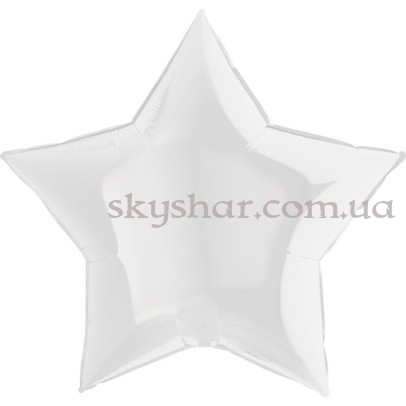 Фольгована кулька "Велика зірка біла 90 см" – фото 1