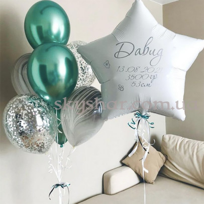 Шарики на выписку для мальчика "Белая звезда" – фото 1