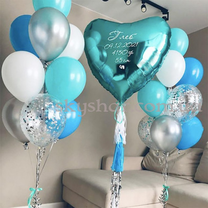 Комплект шаров на выписку "Большое сердце" – фото 1