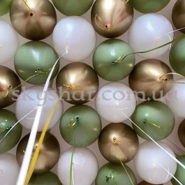 Опция Гелієві кульки під стелю оливково-золоті 30 шт. – фото 8 Опция Гелієві кульки під стелю оливково-золоті 30 шт. – фото 8