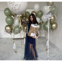 Кульки на гендер-паті "Boy or Girl" з великою білою кулькою даблстаф – фото 21