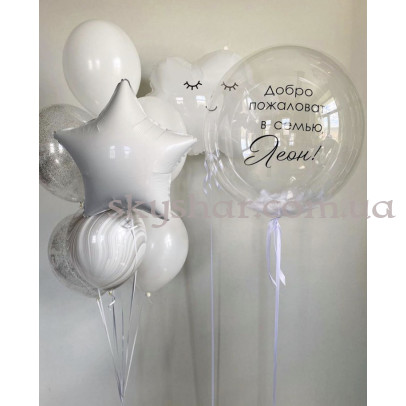 Шарики на рождение сына "Добро пожаловать в семью!" – фото 1