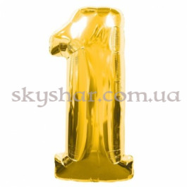 Опция Фольгированная цифра "1" Золотая МИДИ 60 см – фото 7