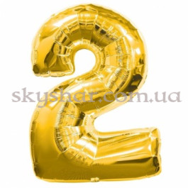 Опция Фольгована цифра "2" Золота МІДІ 60 см – фото 6 Опция Фольгована цифра "2" Золота МІДІ 60 см – фото 6