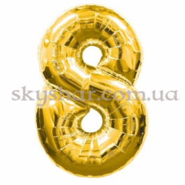 Опция Фольгированная цифра "8" Золотая МИДИ 60 см – фото 18
