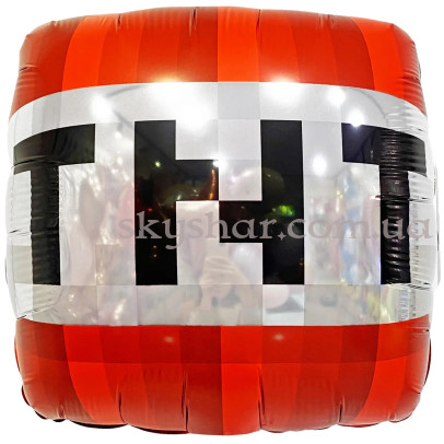 Фольгированный шар "Динамит TNT Майнкрафт (Minecraft)" – фото 1 Фольгированный шар "Динамит TNT Майнкрафт (Minecraft)" – фото 1