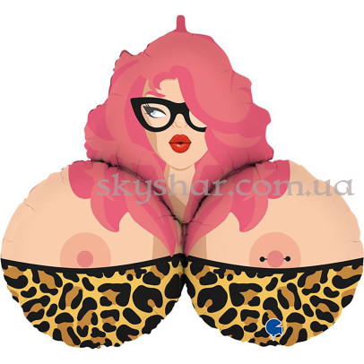 Фольгированный шар "Мадам Пи-Пи на мальчишник леопард" – фото 1 Фольгированный шар "Мадам Пи-Пи на мальчишник леопард" – фото 1