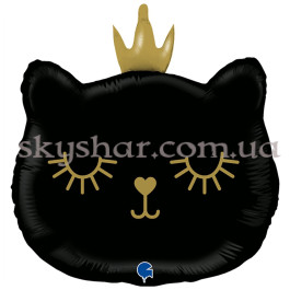Опция Фольгована кулька "Кішечка-принцесса з короною чорна" – фото 9