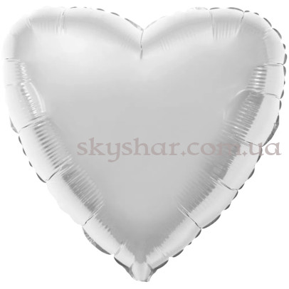 Фольгована кулька "Велике серце срібне 80 см" – фото 1