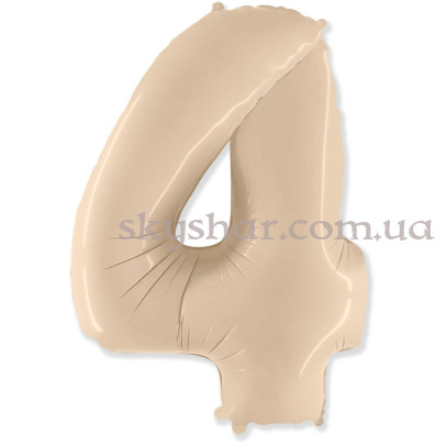 Фольгована цифра "4" Кремова Сатин – фото 1