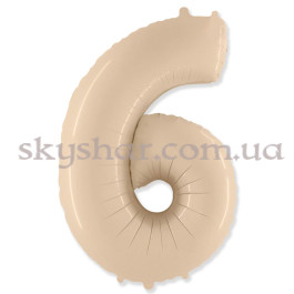 Опция Фольгована цифра "6" Кремова Сатин – фото 1 Опция Фольгована цифра "6" Кремова Сатин – фото 1