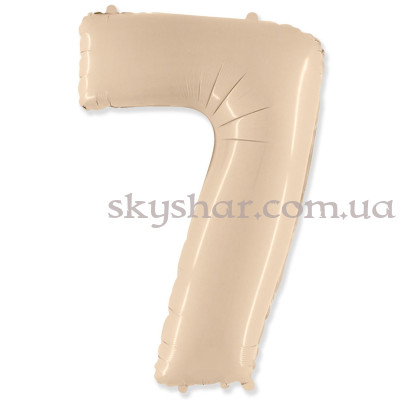 Фольгована цифра "7" Кремова Сатин – фото 1