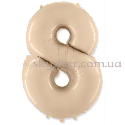 Фольгована цифра "8" Кремова Сатин – фото 1