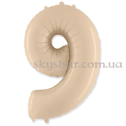 Фольгована цифра "9" Кремова Сатин – фото 1 Фольгована цифра "9" Кремова Сатин – фото 1