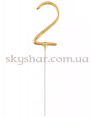 Бенгальська свічка-цифра "2" Золота – фото 3