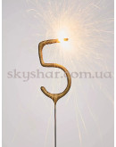 Бенгальська свічка-цифра "5" Золота – фото 4