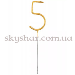 Бенгальська свічка-цифра "5" Золота – фото 13