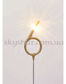 Бенгальская свеча-цифра "6" Золотая – фото 3