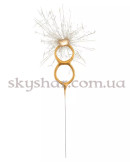 Бенгальская свеча-цифра "8" Золотая – фото 2