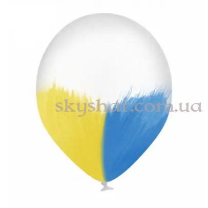 Brush шар "Желто-голубой Браш" 14” (35 см) – фото 1