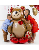 Фольгированная стоячая фигура "Мишка с сердцем" – фото 3