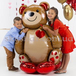 Фольгована стояча фігура "Ведмедик з серцем" – фото 8