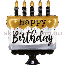 Опция Фольгована кулька "Торт зі свічками Happy Birthday Сатин металлік" – фото 24