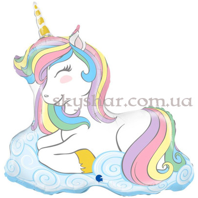 Фольгированный шар фигура "Единорог Макарун спящий" – фото 1