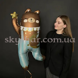 Фольгована кулька "Ведмедик в комбінезоні" – фото 18