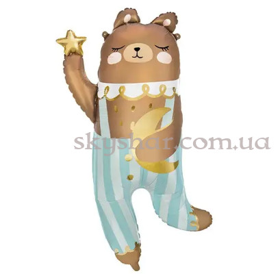 Фольгированный шар "Медвежонок в комбинезоне" – фото 1