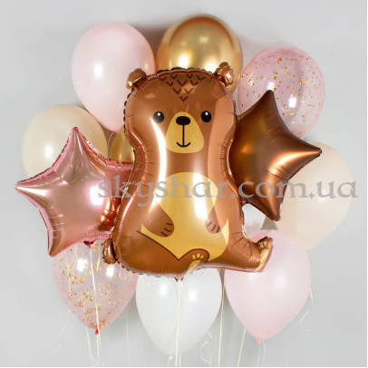 Набір кульок "Ведмедик у рожевому кольорі" – фото 1